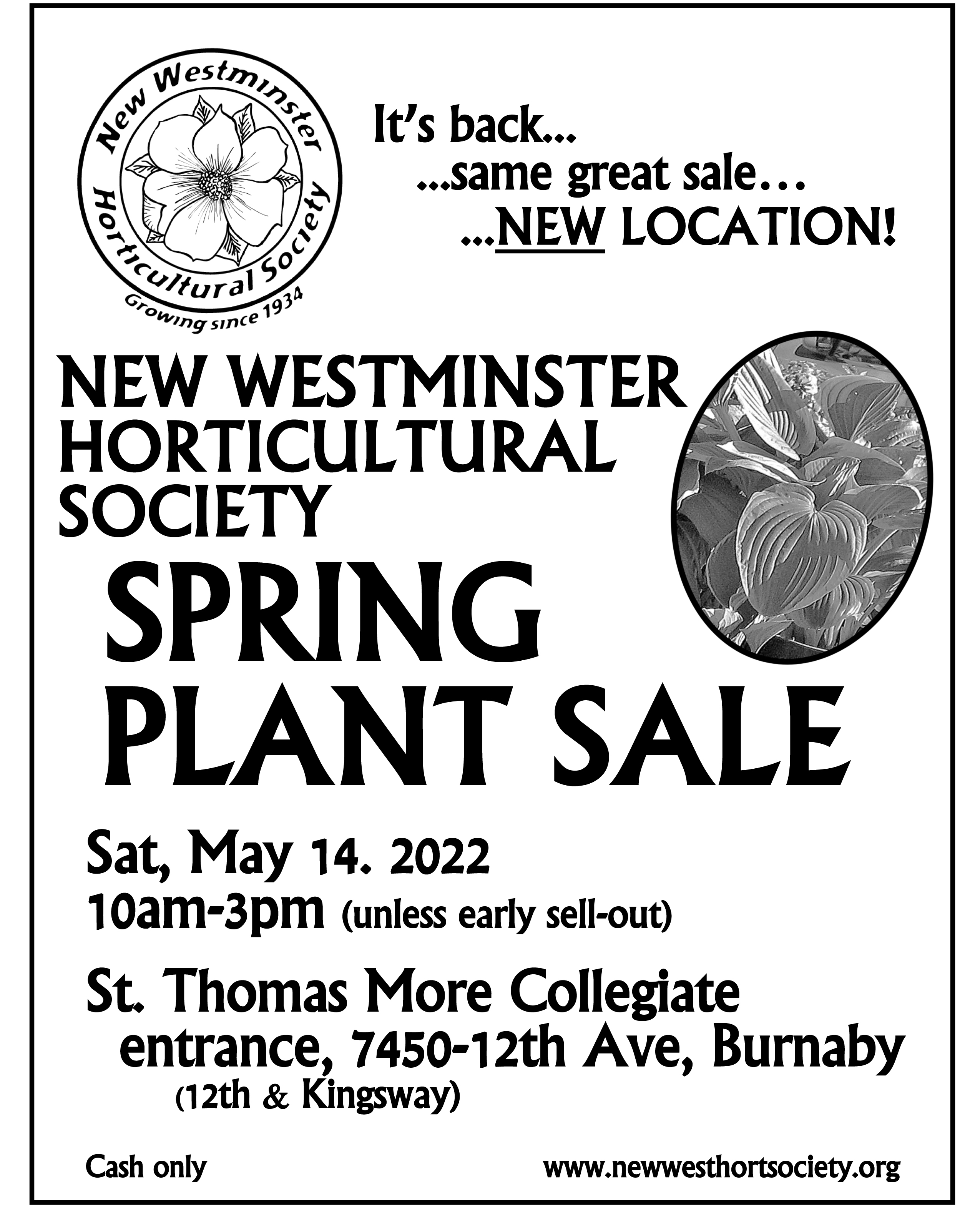 New Westminster Horticultural Society Plant Sale